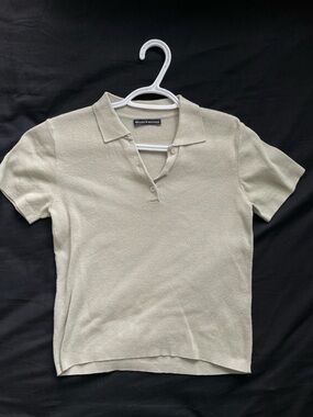 Brandy Melville Light Sage Green Short Sleeve Polo Top